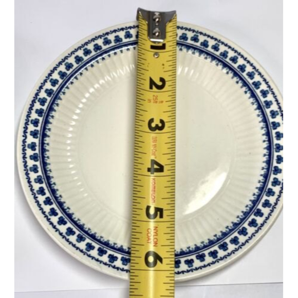 ADAMS Brentwood Real English Ironstone Bread & Butter Plates 2 Blue Shamrock VTG - Picture 8 of 9